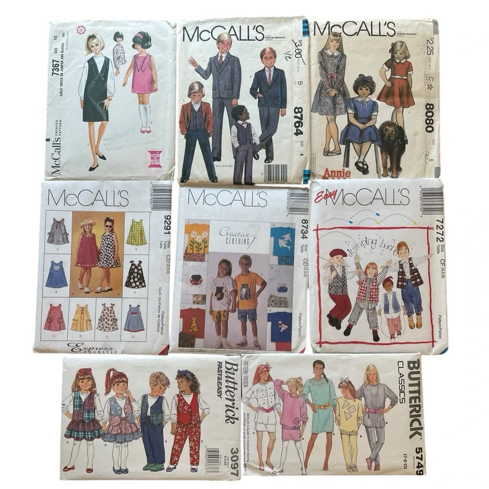 Vintage McCall's Sewing‎ Patterns Annie Girls Boys Dresses Suits Jumpers Lot 8